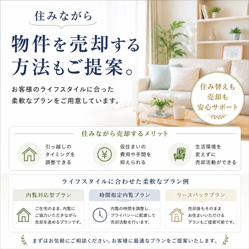 住みながら売却できるサポート体制