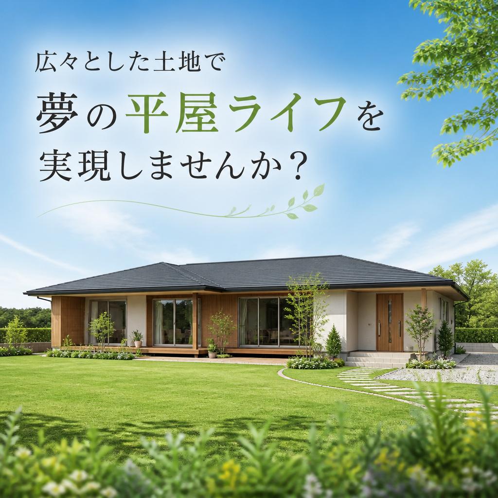 広々とした土地で夢の平屋ライフを実現しませんか？
