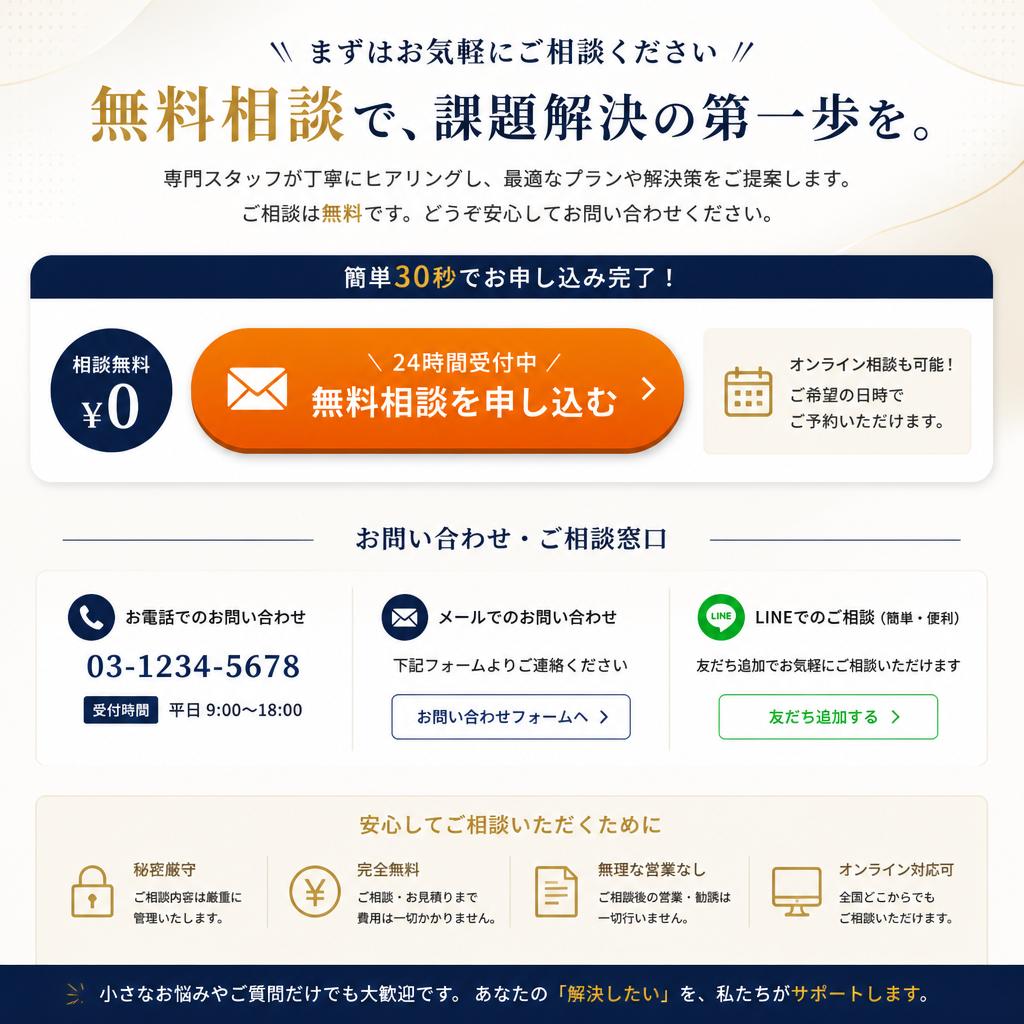 お問い合わせと無料相談のご案内