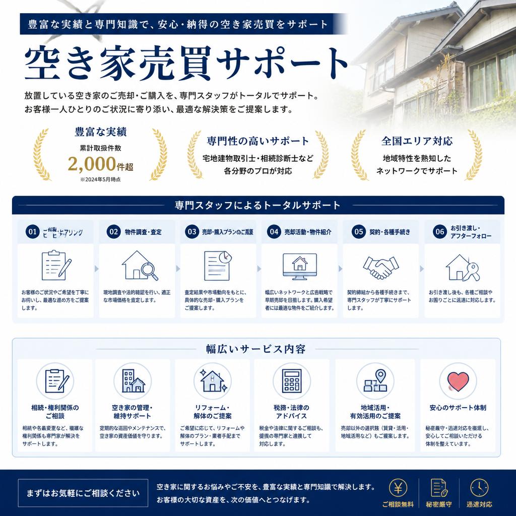 当社の空き家売買サポート