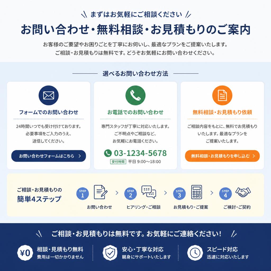 無料相談・見積もりのご案内