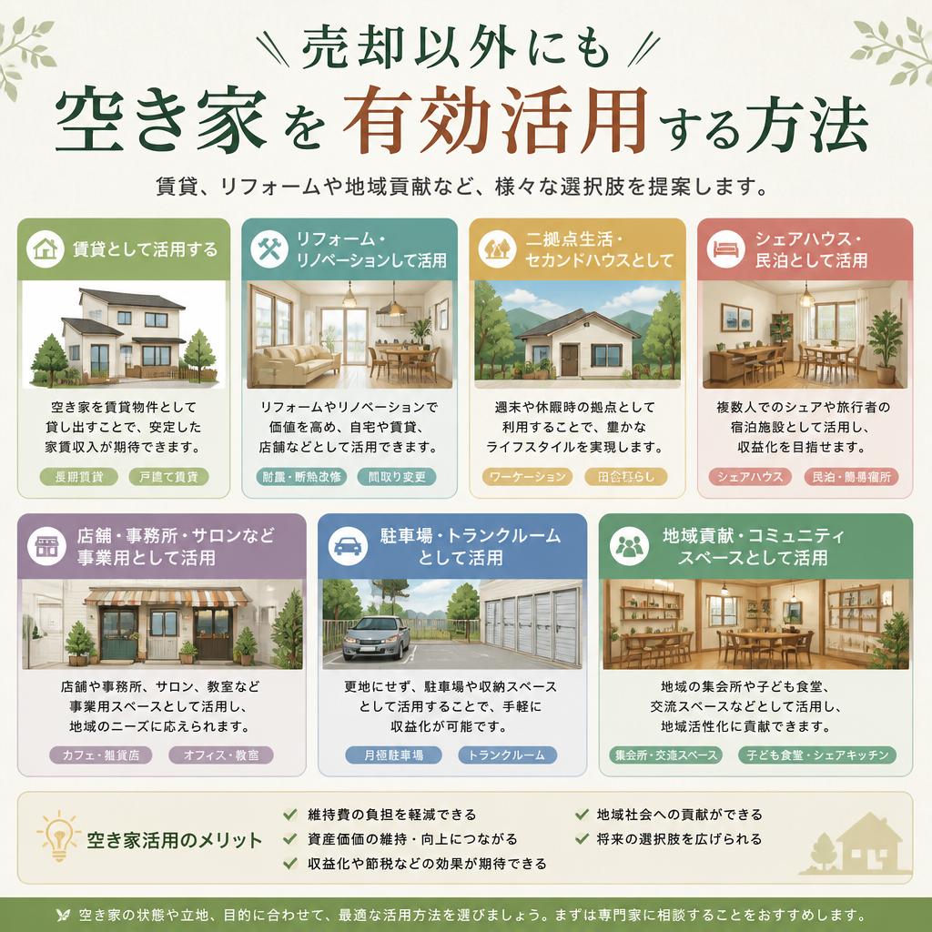 空き家活用の方法：売却以外の選択肢
