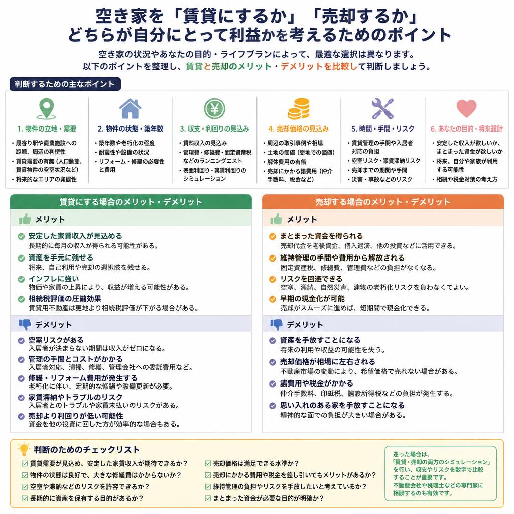 賃貸か売却、どちらが得か？