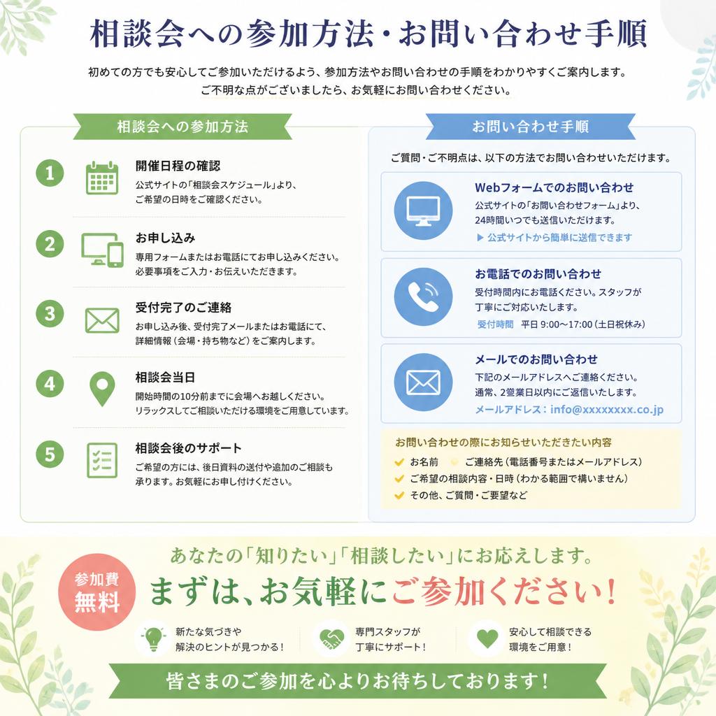 お問い合わせ・参加申込み