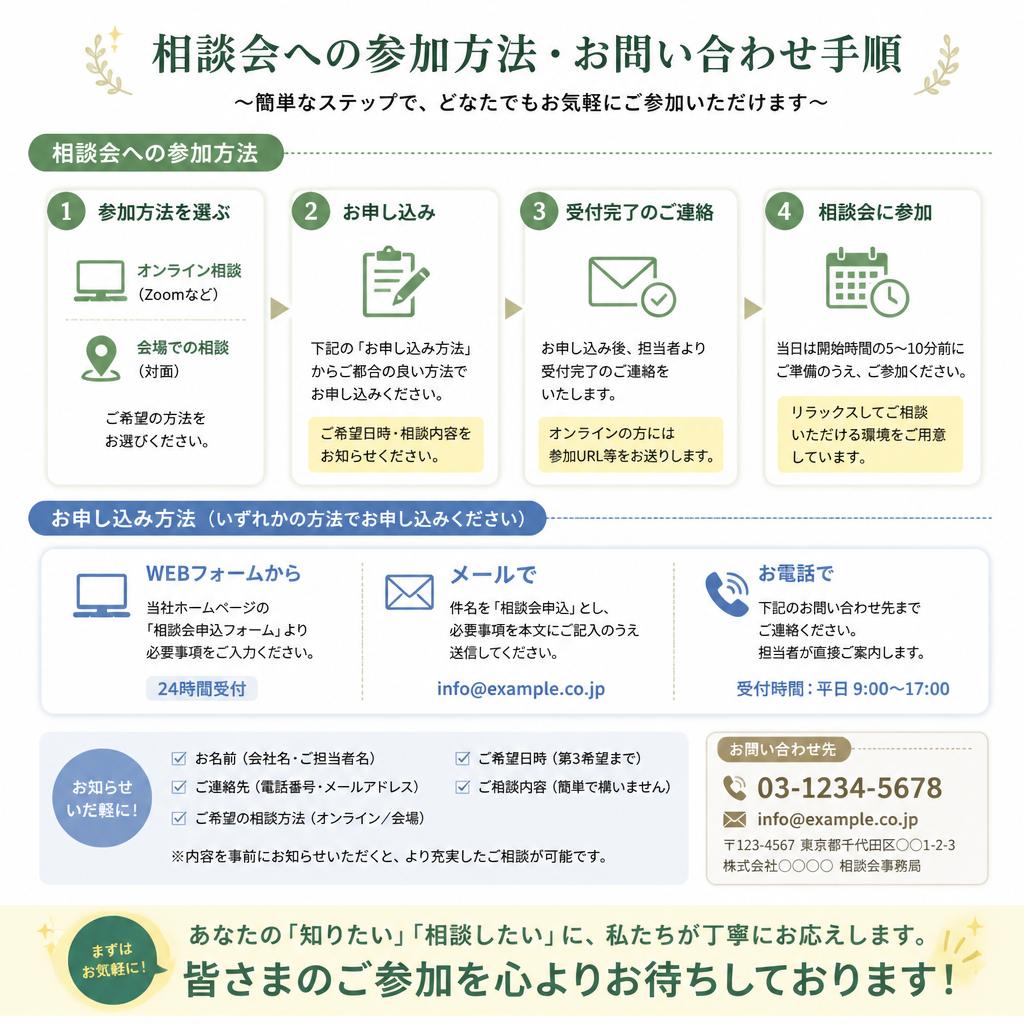 お問い合わせ・参加申込み