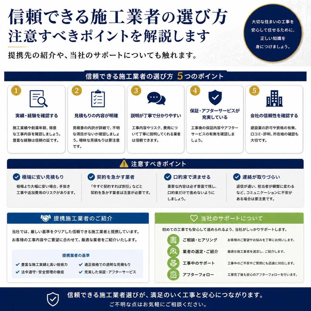 施工業者選びのポイント