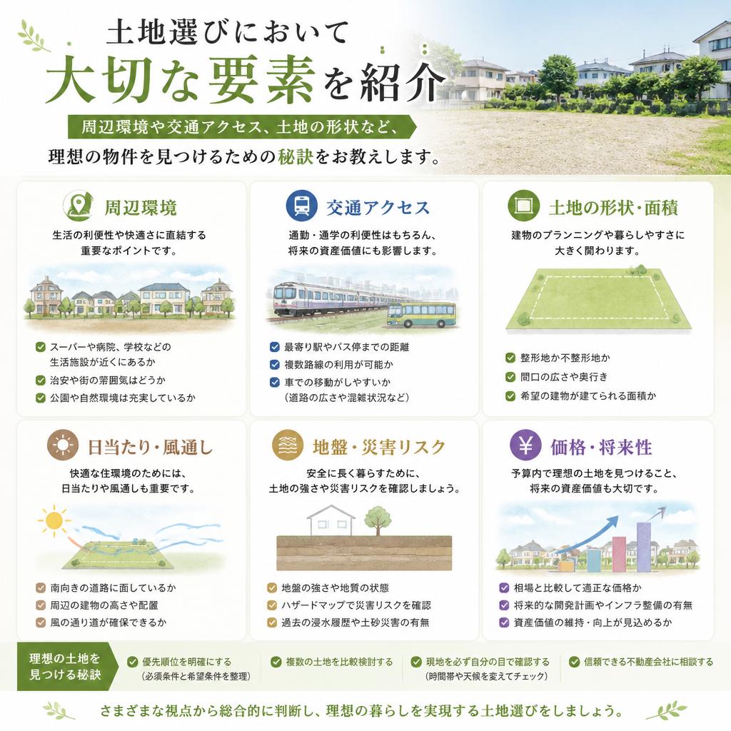2. 理想の土地選びのポイント