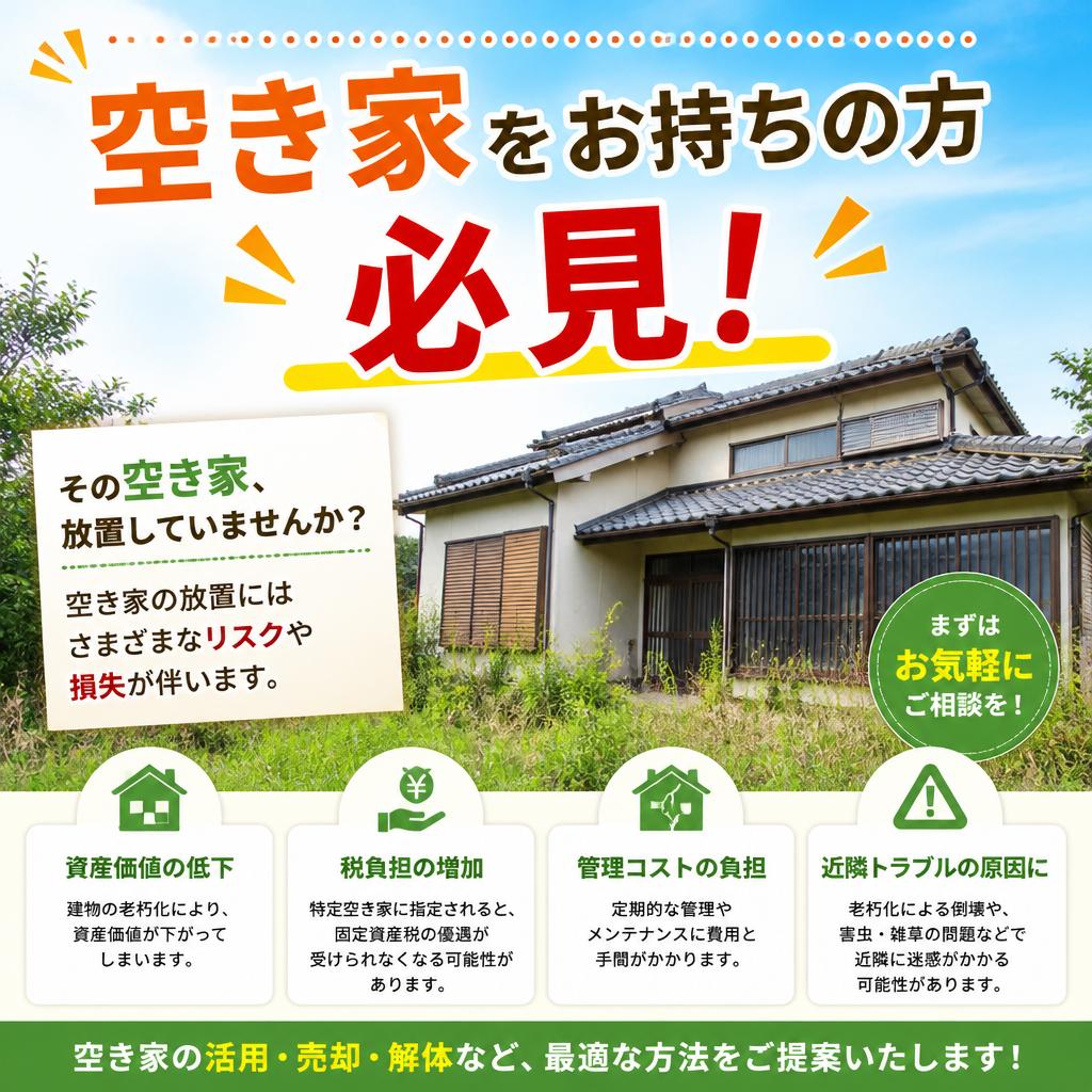 空き家をお持ちの方必見！