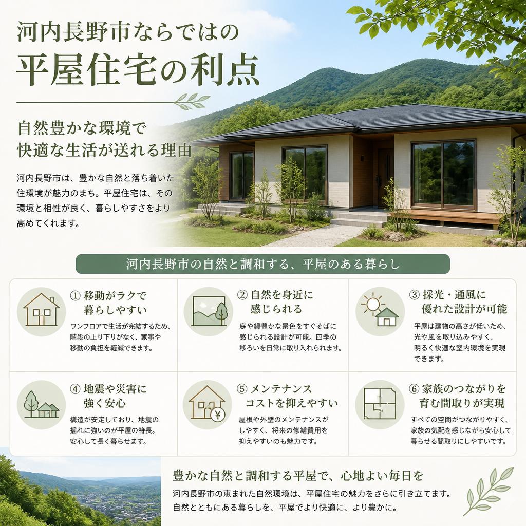 河内長野市の平屋住宅のメリット
