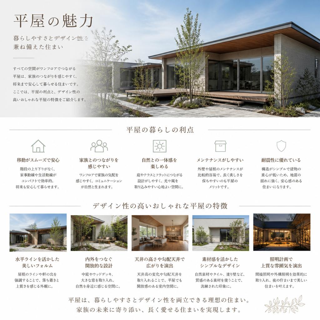 2. おしゃれな平屋のメリット