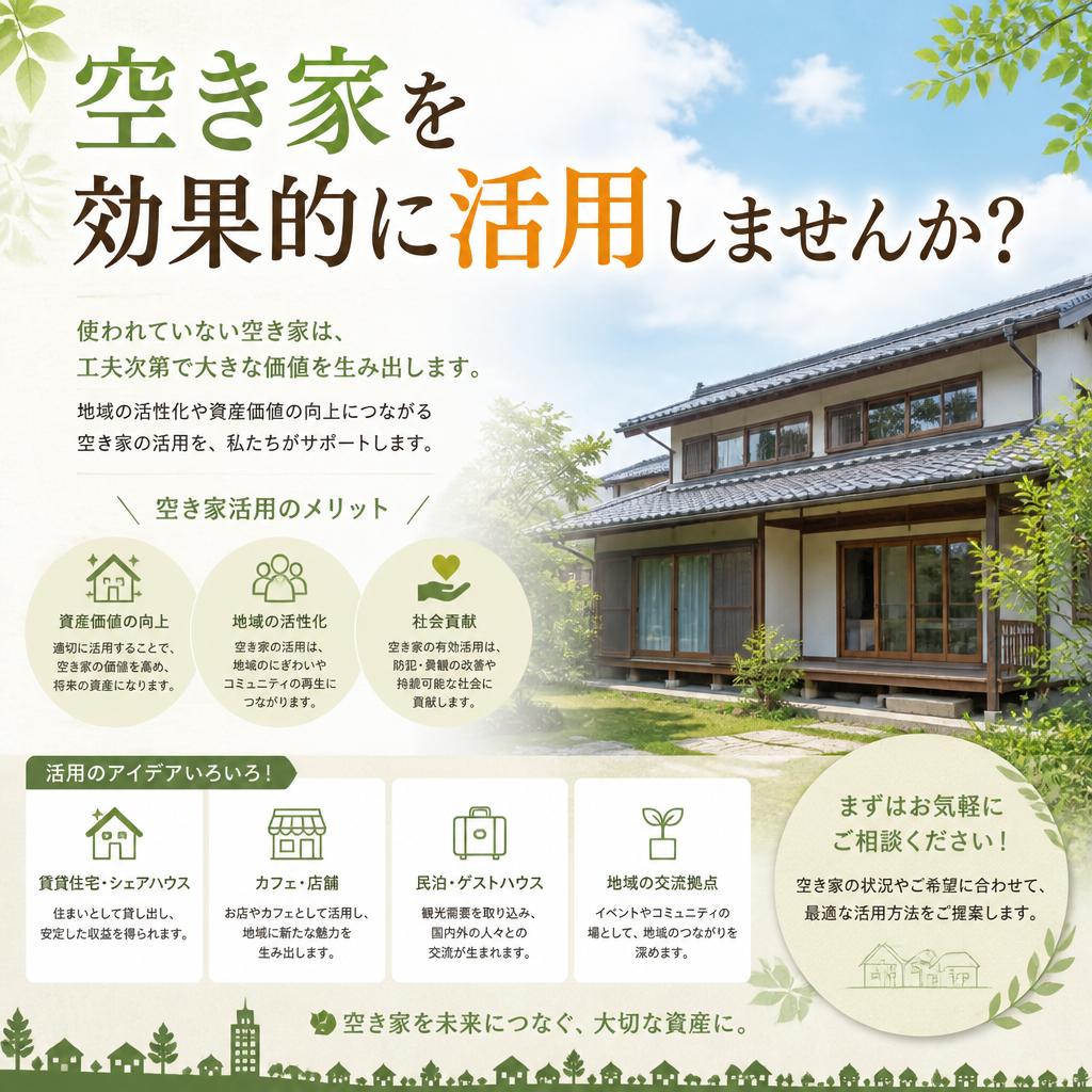 空き家を効果的に活用しませんか？