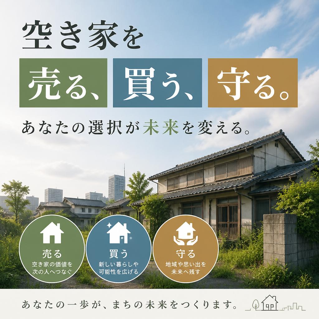 空き家を売る、買う、守る。あなたの選択が未来を変える。