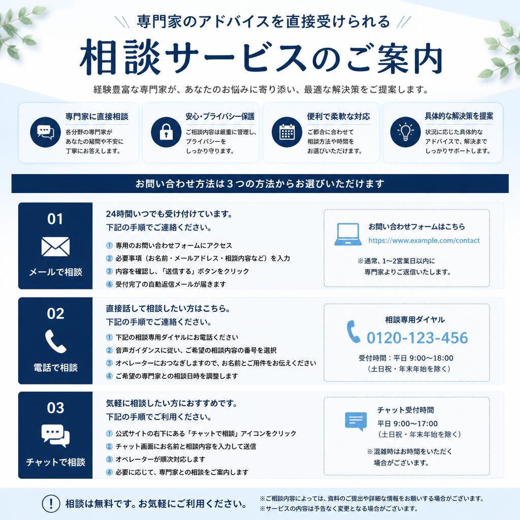 まずは無料相談から！