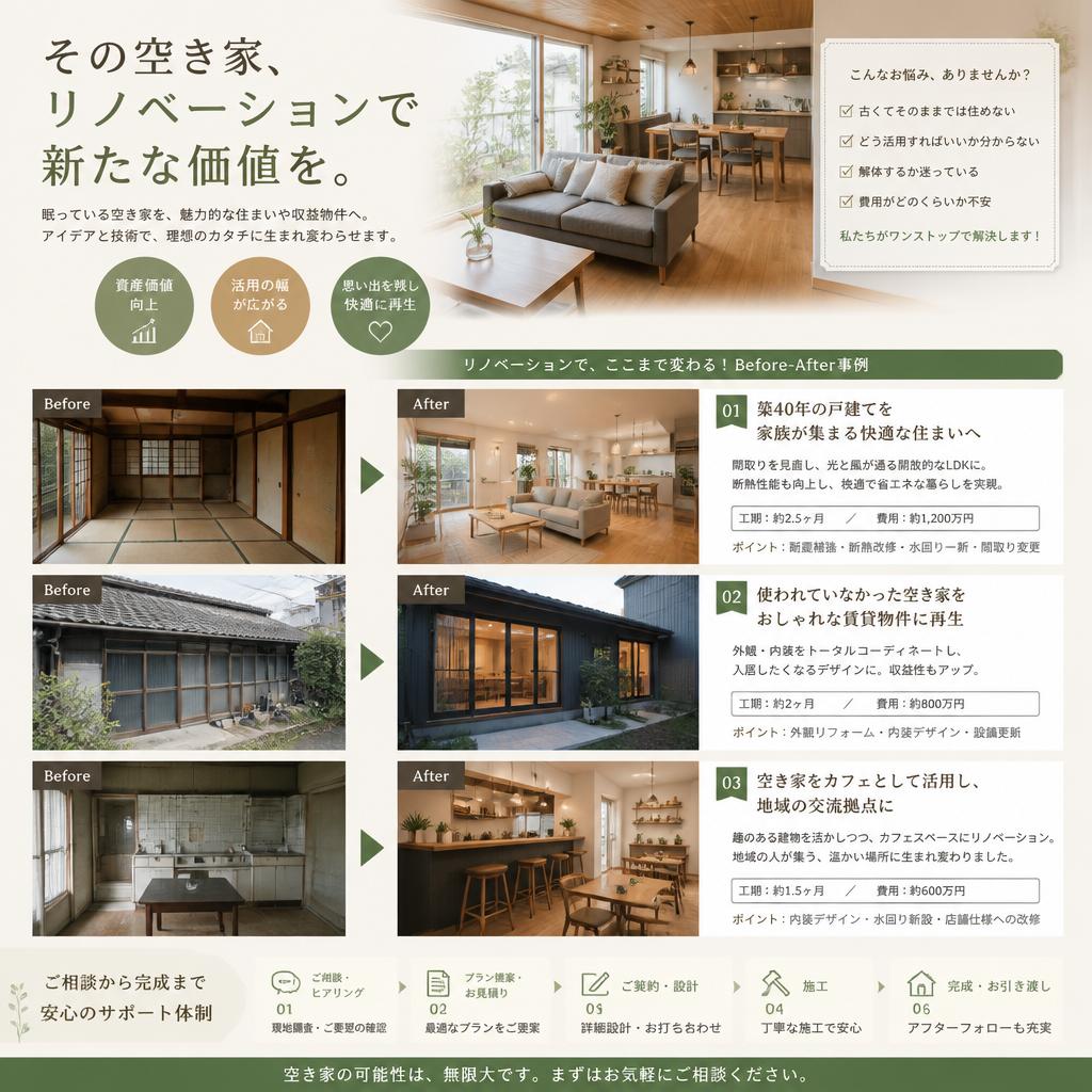 改修アイデアで物件価値をUP！