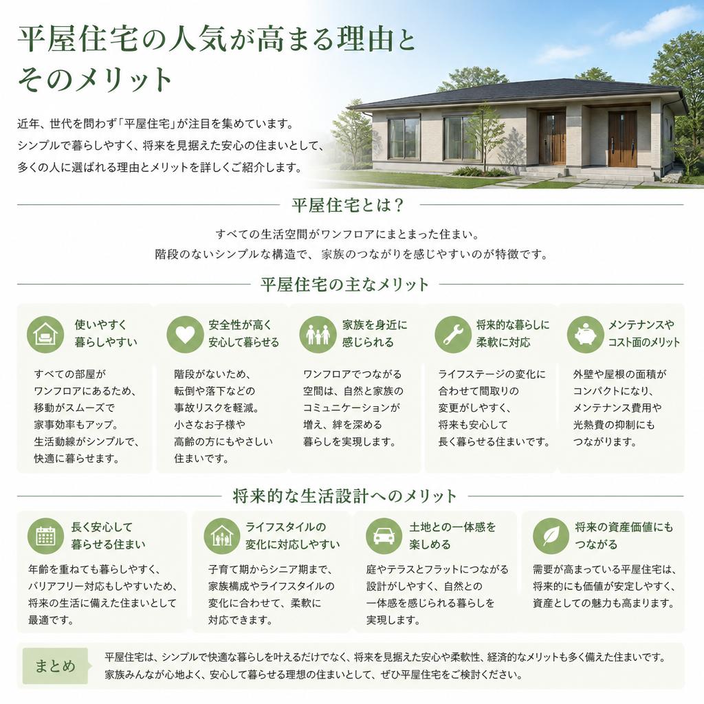 平屋住宅が選ばれる理由