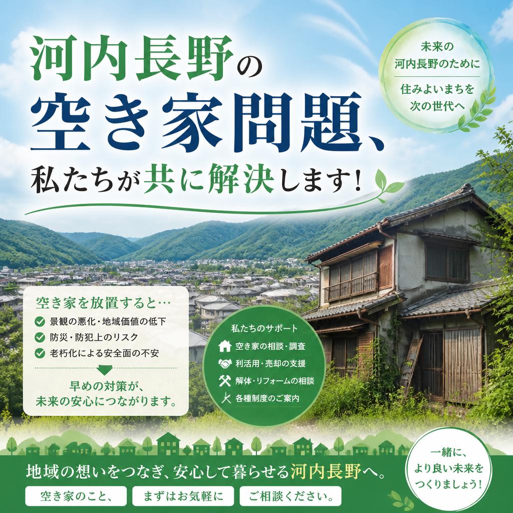 河内長野の空き家問題、私たちが共に解決します！