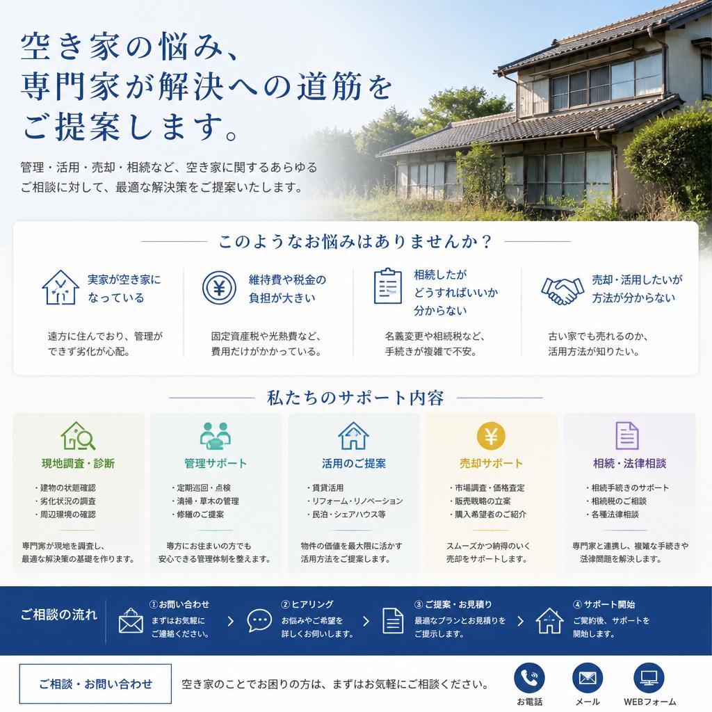 私たちの提供する空き家相談サービス