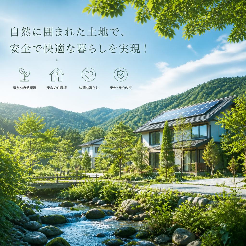 自然に囲まれた土地で、安全で快適な暮らしを実現！